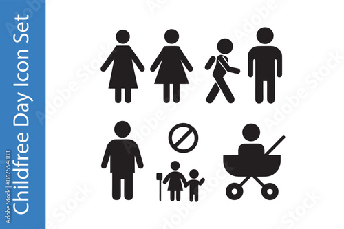 Childfree Day Icons Set (1).eps, Childfree Day Icons Set