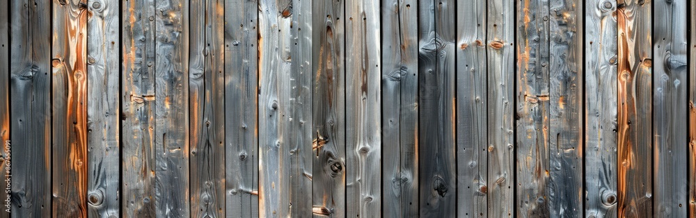 Rustic Wooden Background with Acoustic Panels - Gray Panoramic Banner Featuring a Patterned Texture of Wooden Boards and Panels Rustic Wooden Background with Acoustic Panels - Gray Panoramic Banner Featuring a Patterned Texture of Wooden Boards and Panels