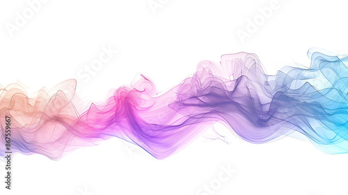 rainbow gradient colorful smoke isolated on white background