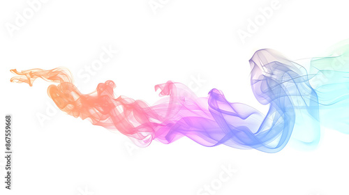 rainbow gradient colorful smoke isolated on white background