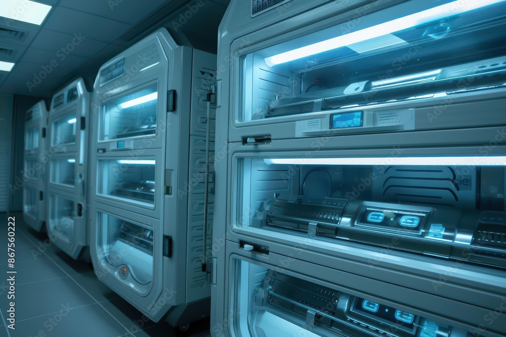 Fototapeta premium Incubators featuring precise cyber temperature and humidity regulation