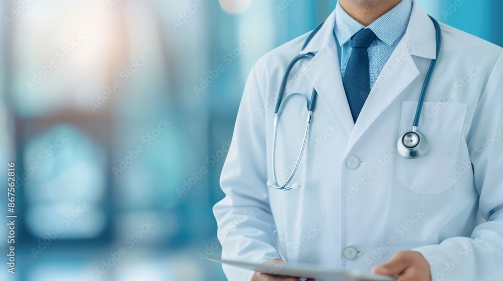 Doctor explaining a diagnosis on a laptop during a virtual consultation, photorealistic, clear detail Doctor explaining a diagnosis on a laptop during a virtual consultation, photorealistic, clear detail
