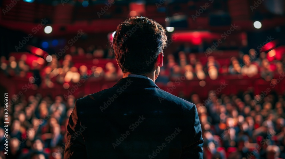 Dynamic Corporate Keynote Speaker Inspiring Engaged Audience in Professional Setting Dynamic Corporate Keynote Speaker Inspiring Engaged Audience in Professional Setting