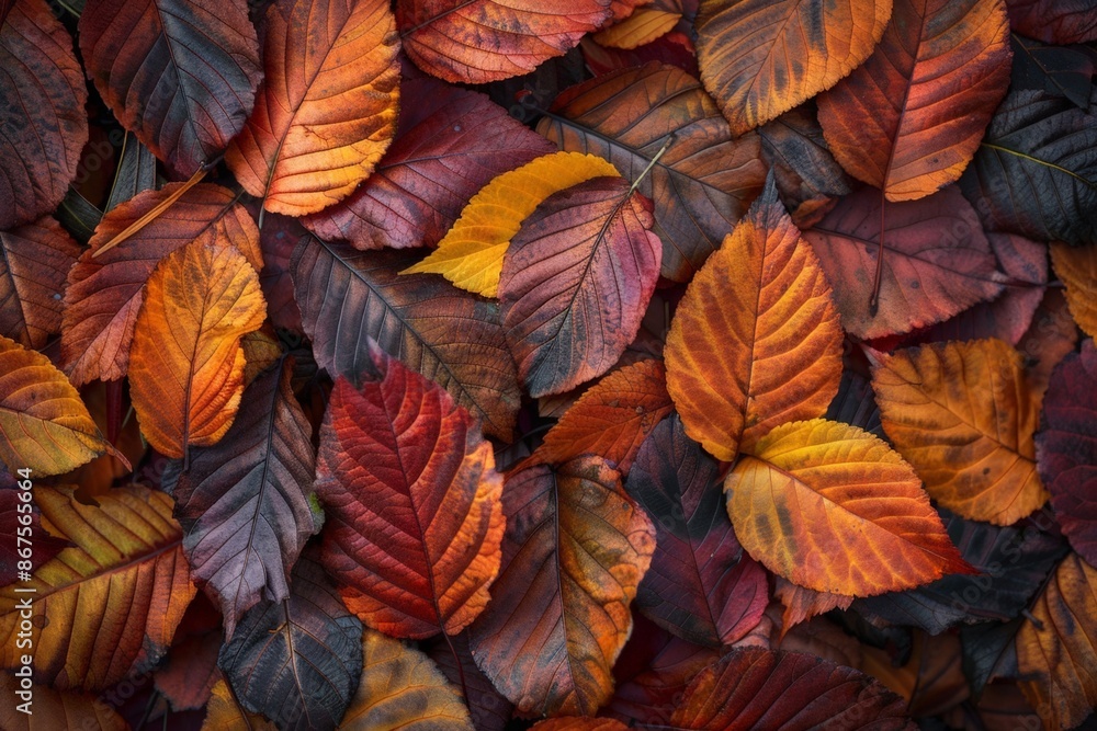 Autumn Leaves: Vibrant Red, Orange, and Yellow Maple Leaves in a Close-up Shot, Perfect for Fall Seasonal Advertising or Decorative Purposes. Autumn Leaves: Vibrant Red, Orange, and Yellow Maple Leaves in a Close-up Shot, Perfect for Fall Seasonal Advertising or Decorative Purposes.