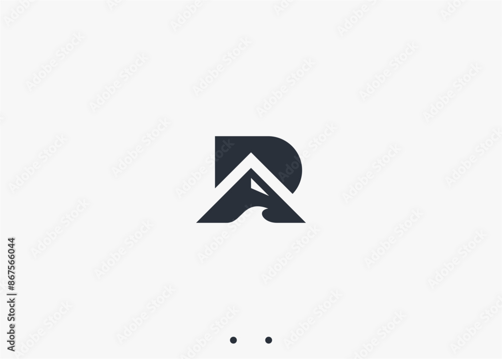letter r with mountain logo design vector silhouette illustration letter r with mountain logo design vector silhouette illustration