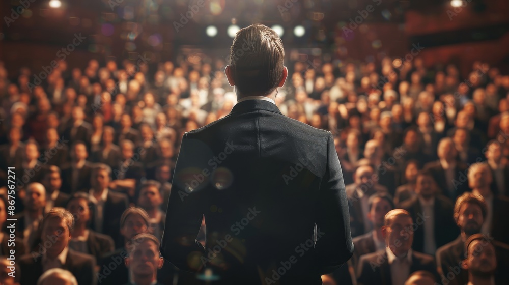 Empowering Leadership Inspirational Speaker Engaging Audience in Business Seminar Empowering Leadership Inspirational Speaker Engaging Audience in Business Seminar