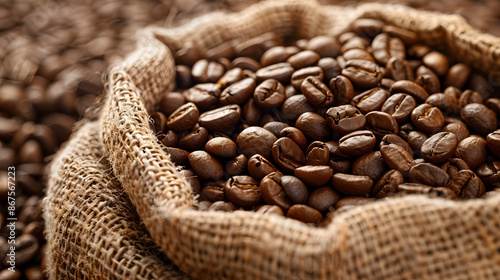 Textured background of freshly roasted coffee beans