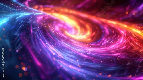 Vibrant Neon Swirls in Motion