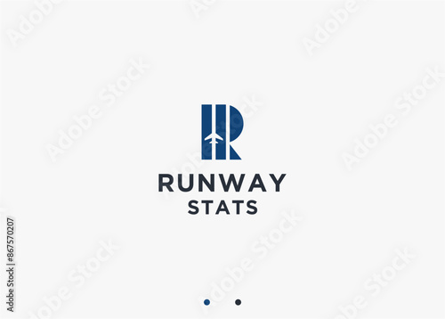 letter r with plane logo design vector silhouette illustration