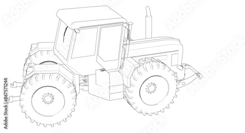 tractor graphic sketch 3d illustration	
