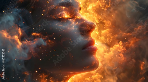 Dramatic Cosmic Explosion in Fiery Celestial Spectacle of Glowing Stellar Formation