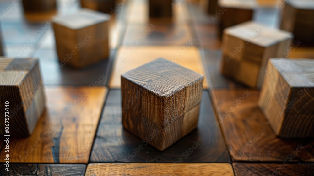 Wooden blocks depicting the concept of life on a floor Wooden blocks depicting the concept of life on a floor