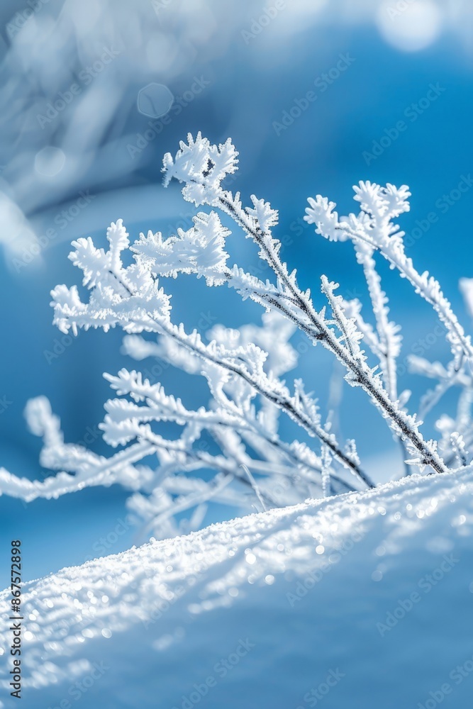 Snow-Covered Branches with Frost-Capped Leaves Snow-Covered Branches with Frost-Capped Leaves
