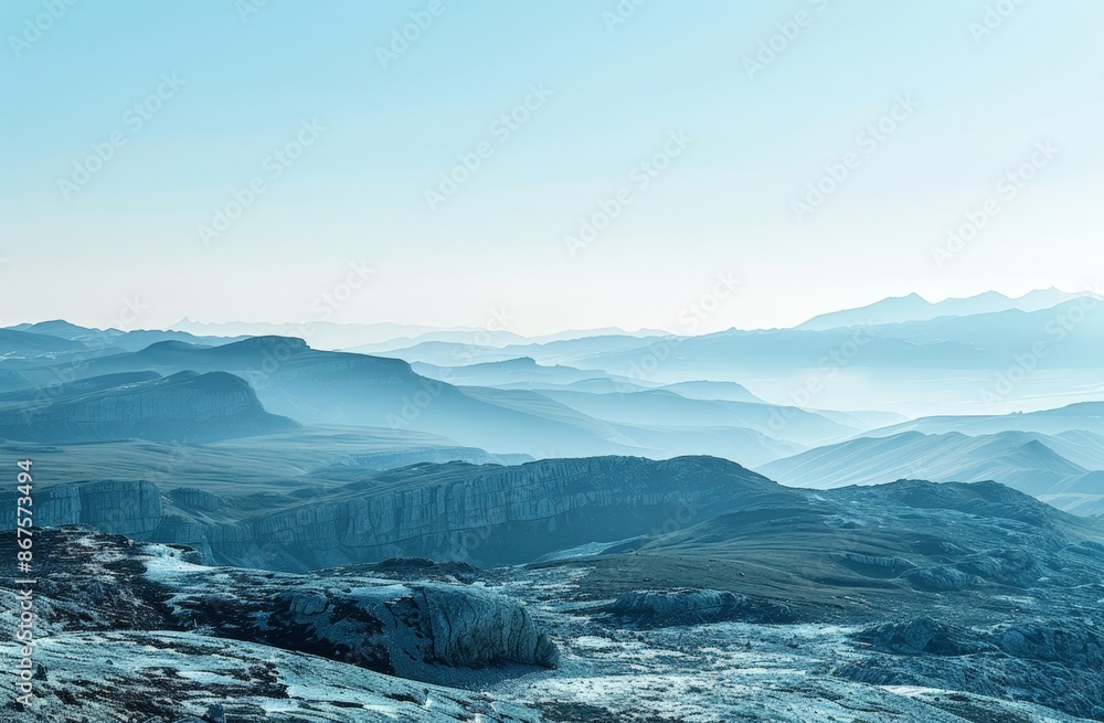 Majestic Mountain Range Under Clear Sky Majestic Mountain Range Under Clear Sky