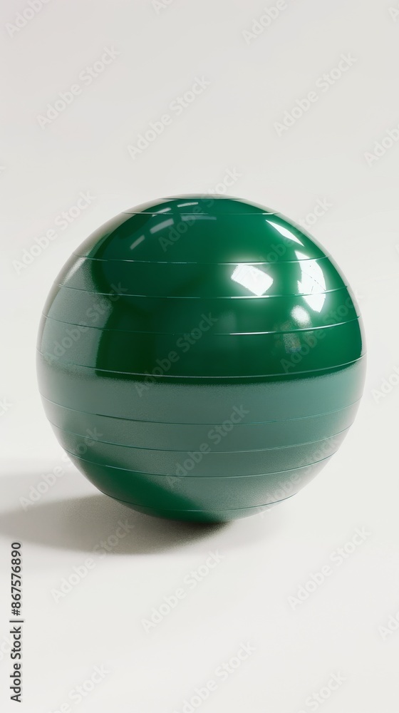 Green exercise ball on a white background, studio shot. Fitness and wellness concept Green exercise ball on a white background, studio shot. Fitness and wellness concept