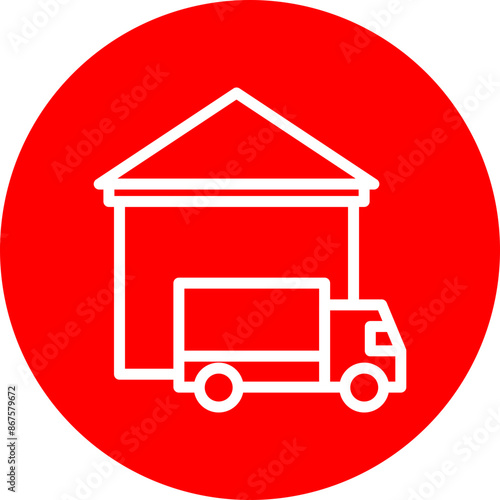 Dispatch center Vector Line White Circle Red