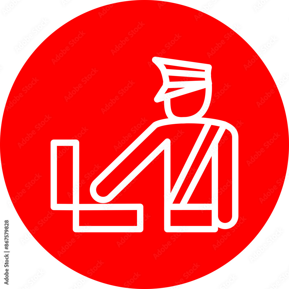 Customs symbol Vector Line White Circle Red Customs symbol Vector Line White Circle Red