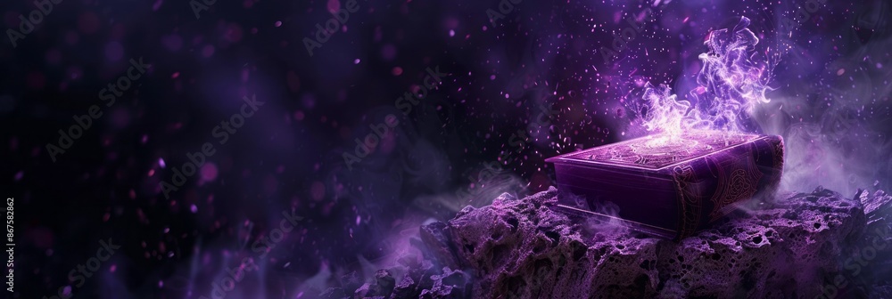 ads for a fantasy or gaming product with a mysterious, mystical purple and black background that hints at magic and wonder. ads for a fantasy or gaming product with a mysterious, mystical purple and black background that hints at magic and wonder.
