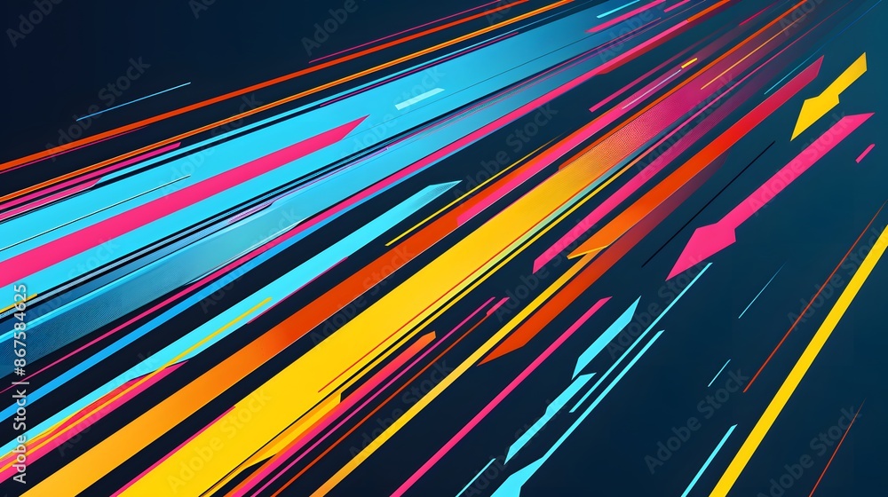 Abstract Colorful Lines on Dark Background Abstract Colorful Lines on Dark Background