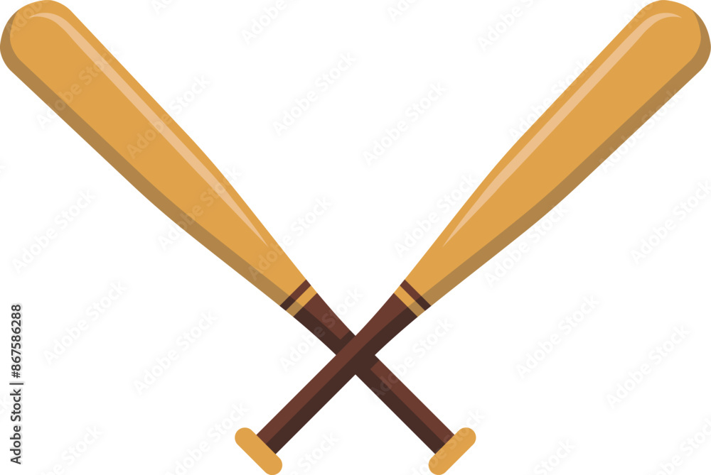 © nazar12 - Two crossed baseball bats icon. Vector.