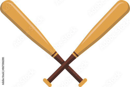 Two crossed baseball bats icon. Vector.