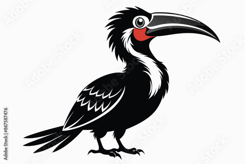 Full body view  Impressive beak Hornbill F.eps