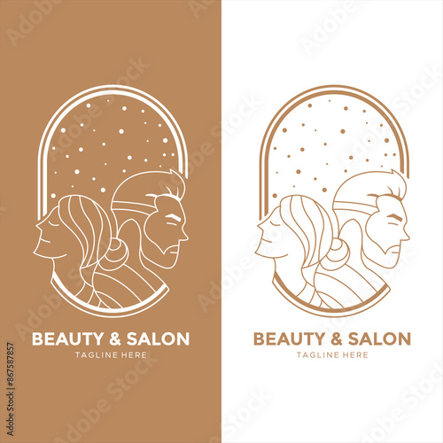 gold beauty and salon logo design