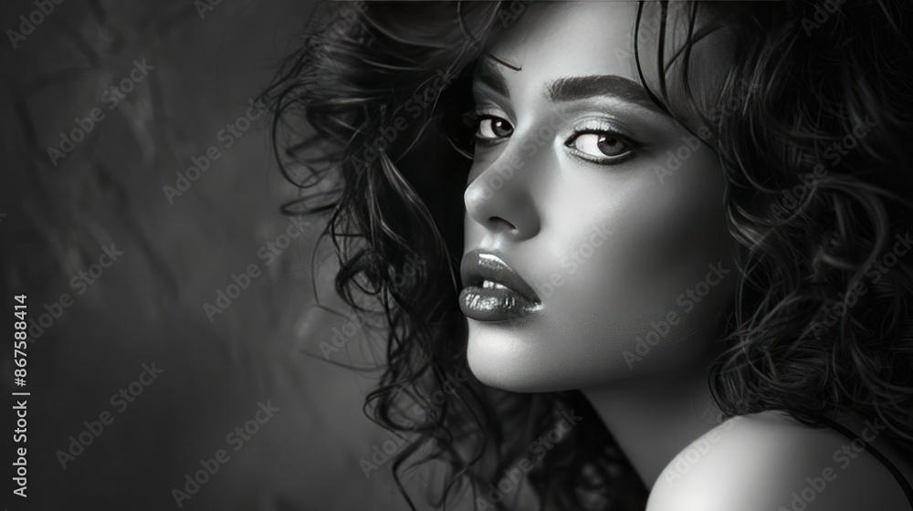 Sophisticated black and white portrait photography AI generated Sophisticated black and white portrait photography AI generated