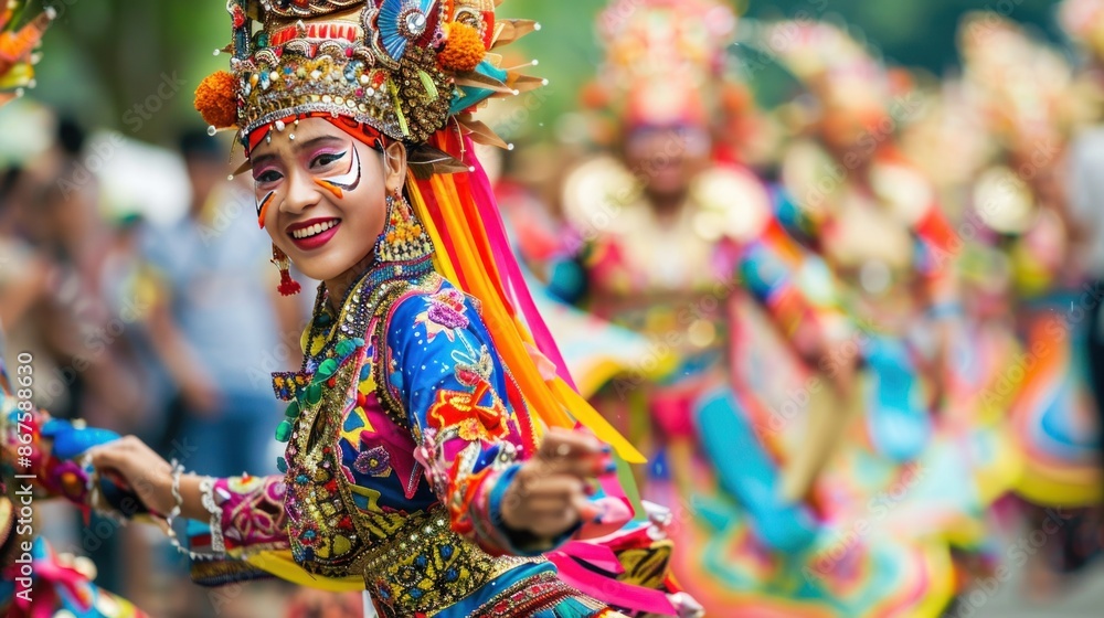 Traditional cultural festival with colorful costumes Traditional cultural festival with colorful costumes