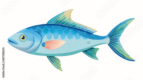 water, watercolor, fish, Delicate Watercolor Fish Set on White Background © wasana