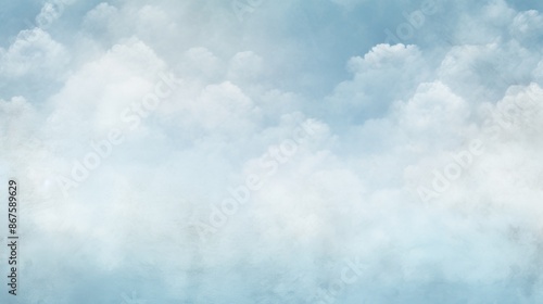 This image showcases a beautiful blue sky filled with soft, fluffy clouds, creating a serene and calming atmosphere perfect for relaxation and peace.