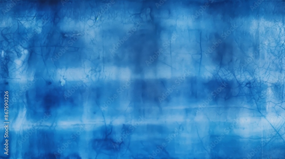 Fototapeta premium This abstract artwork features shades of blue with a textured appearance, symbolizing tranquility, depth, and calmness, reminiscent of water and sky elements blended beautifully.