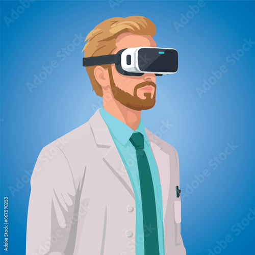 Doctor wearing VR