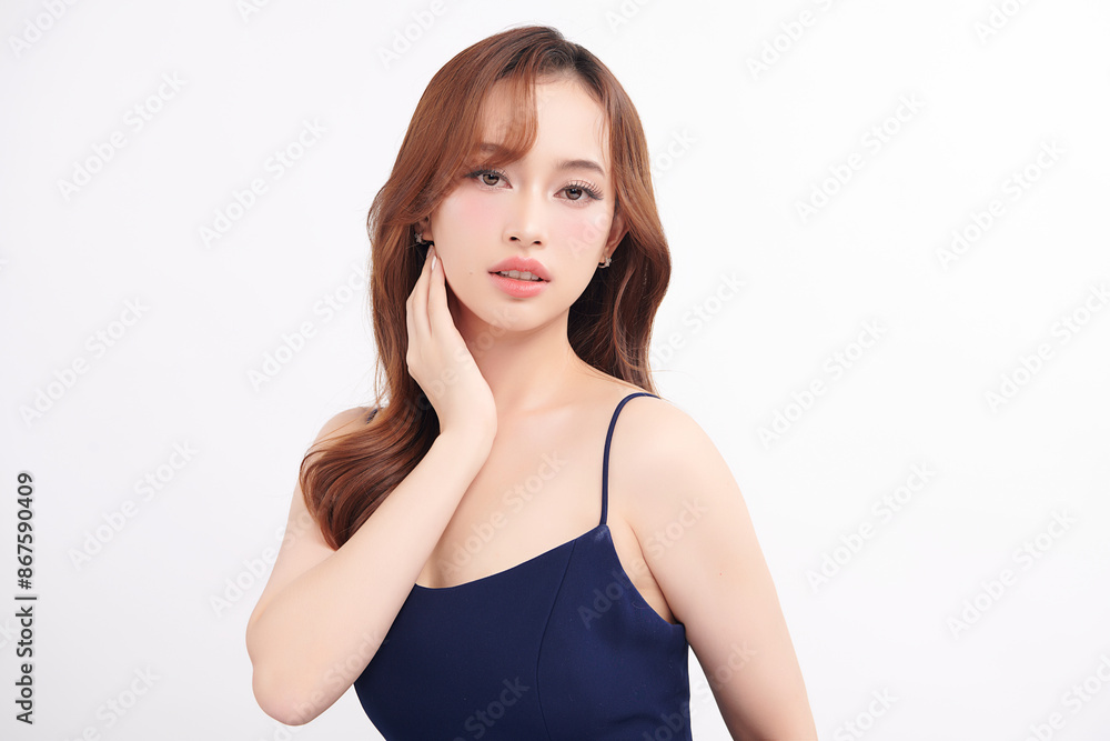 Beautiful young asian woman with clean fresh skin on white background, Face care, Facial treatment, Cosmetology, beauty and spa, Asian women portrait. Beautiful young asian woman with clean fresh skin on white background, Face care, Facial treatment, Cosmetology, beauty and spa, Asian women portrait.