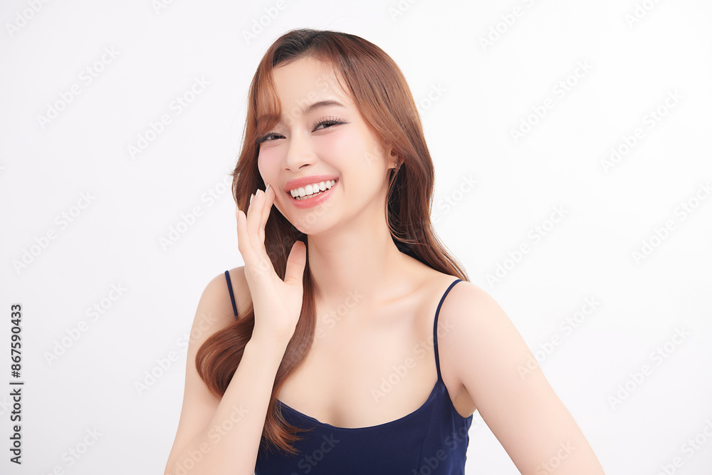 Beautiful young asian woman with clean fresh skin on white background, Face care, Facial treatment, Cosmetology, beauty and spa, Asian women portrait. Beautiful young asian woman with clean fresh skin on white background, Face care, Facial treatment, Cosmetology, beauty and spa, Asian women portrait.
