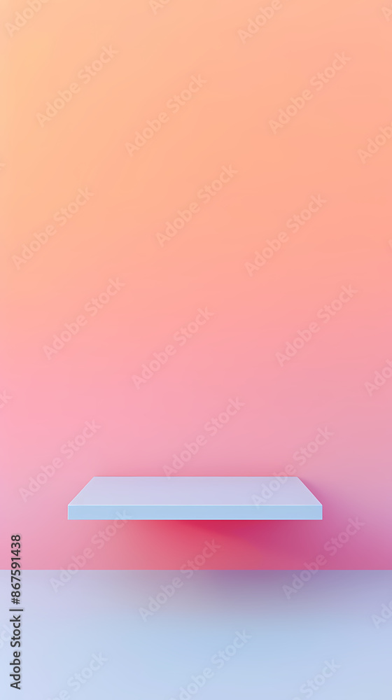 Shelves floating on background