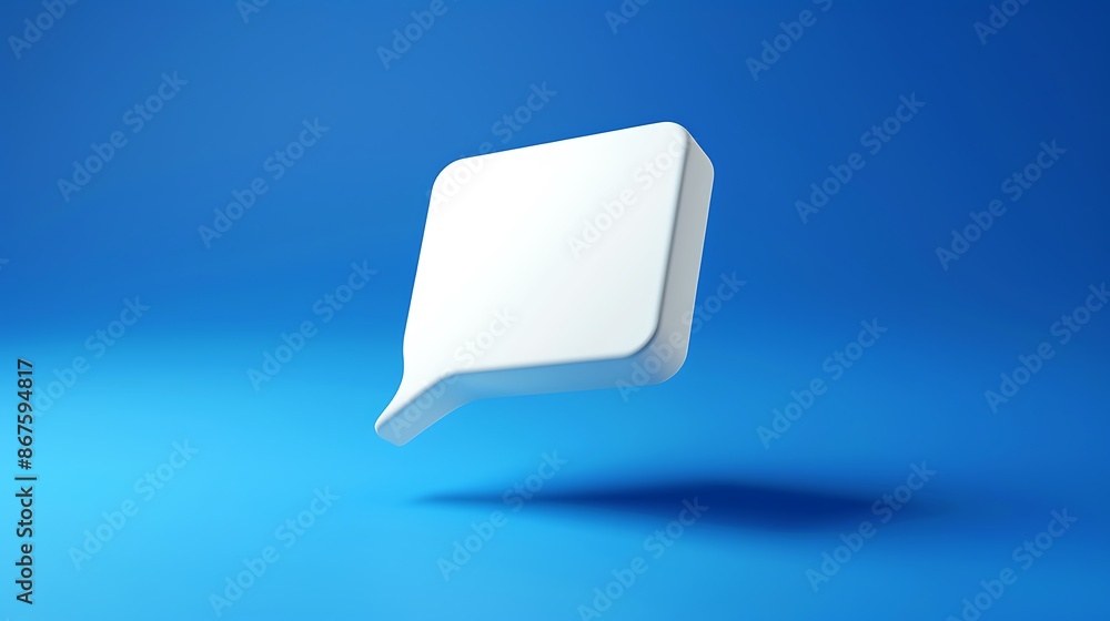 Square blank speech bubble floating on a deep azure background, clean and simple. Square blank speech bubble floating on a deep azure background, clean and simple.
