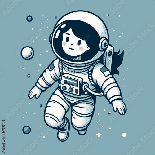 space lovers astronaut illustration. wall poster decoration