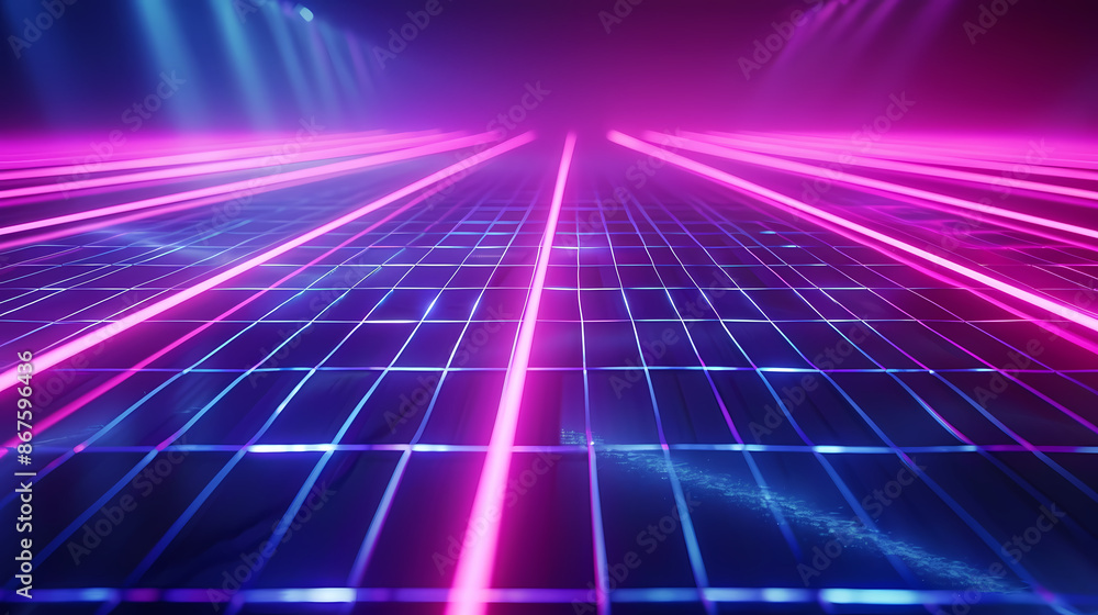 Neon lines grid Neon lines grid