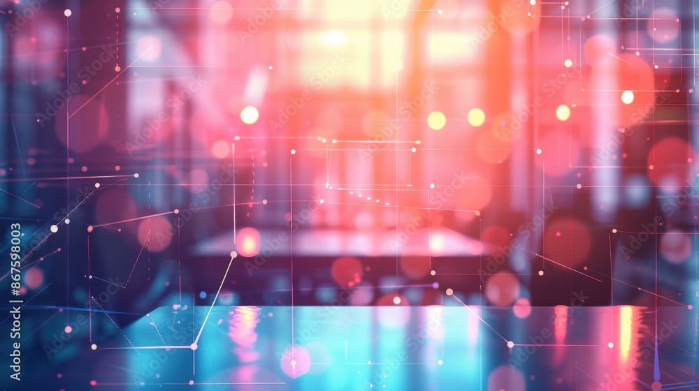 Concept of digital diagram,graph interfaces,virtual screen,connections icon on blurred background.Coworking team meeting Concept of digital diagram,graph interfaces,virtual screen,connections icon on blurred background.Coworking team meeting