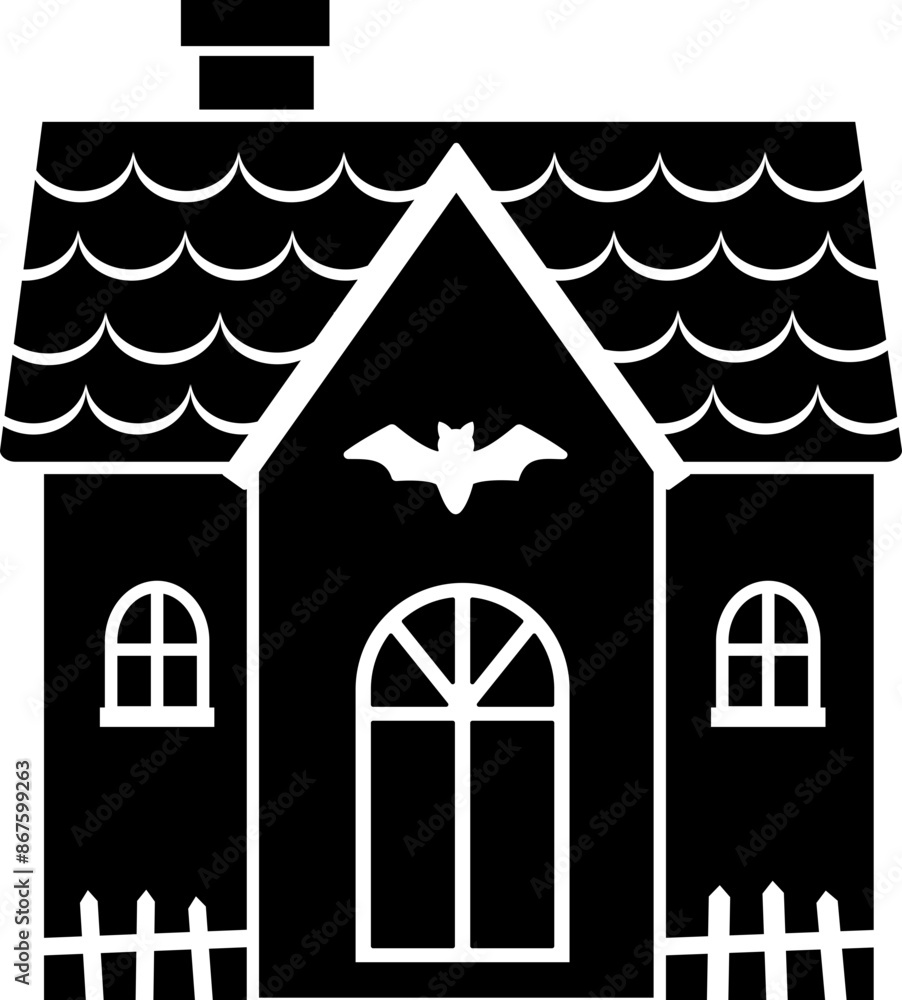 Halloween haunted house silhouette vector Halloween haunted house silhouette vector