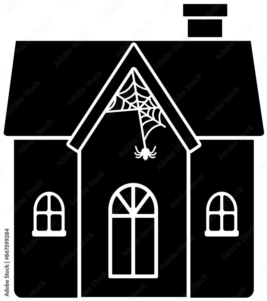 Halloween haunted house silhouette vector Halloween haunted house silhouette vector