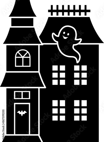 Halloween haunted house silhouette vector