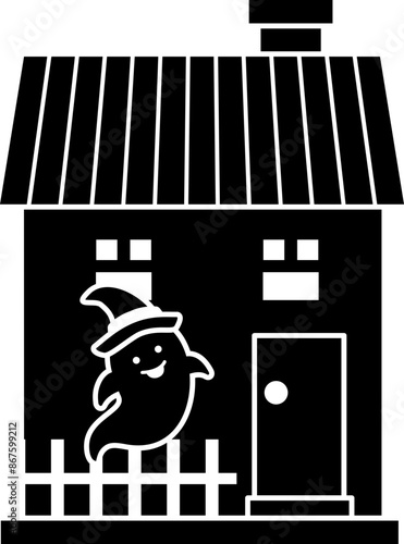 Halloween haunted house silhouette vector