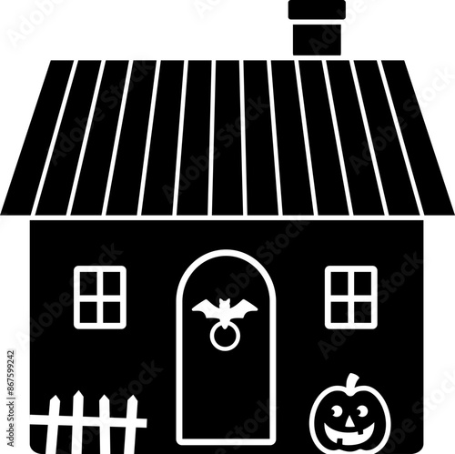 Halloween haunted house silhouette vector