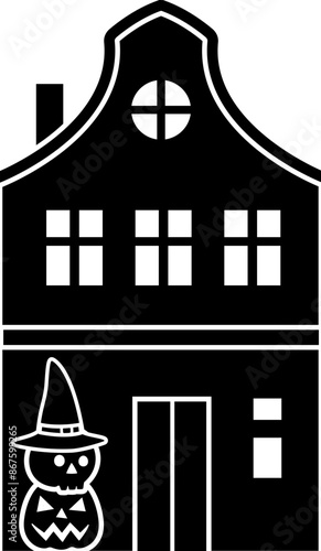 Halloween haunted house silhouette vector