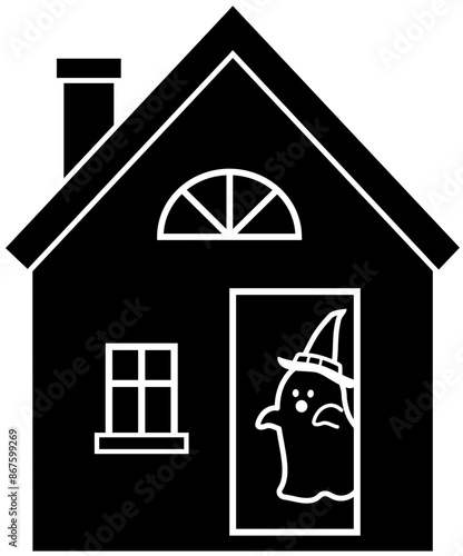 Halloween haunted house silhouette vector