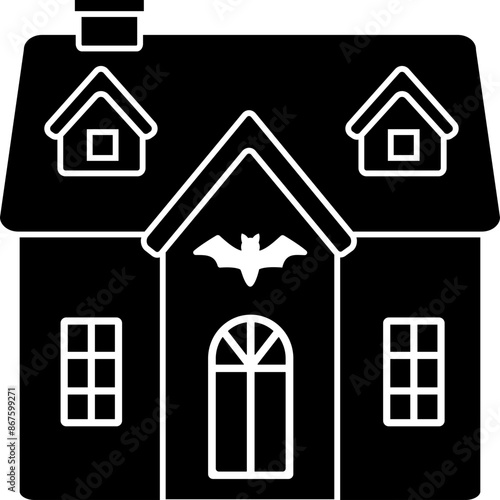 Halloween haunted house silhouette vector