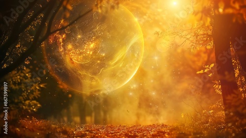 autumnal equinox background concept. copy space