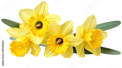 Wallpaper Mural Brighten your day with our beautiful daffodils! These cheerful flowers are a symbol of hope and new beginnings, and they're sure to bring a smile to your face. isolate on white background Torontodigital.ca
